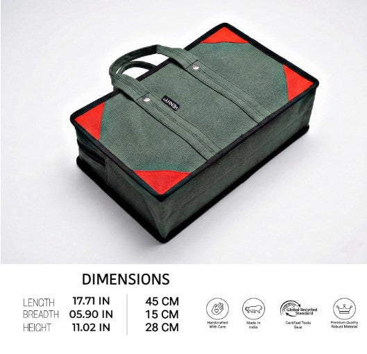 HENNY BAGS Canvas Tool Bag. Extra Heavy Duty Tool Bag for Electrician, Technician,Service Engineer,Mechanic, Plumber, Carpenter|ProMax Strong Canvas Tool Bag with 2 Inside Zipper Pockets