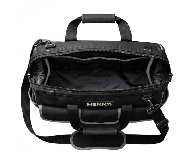 HENNY BAGS Heavy Duty Tool Bag 18-Inch, 16-Pocket Premium Urban CORD Professional Storage Organizer, Large Zipper, Strong, Electrician Technician, Industrial, Multipurpose Waterproof Tool Bag