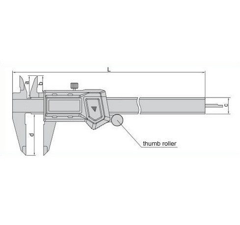 Technical drawing of measuring caliper