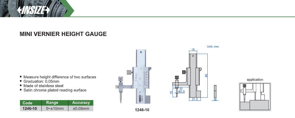 Insize depth base measuring tool