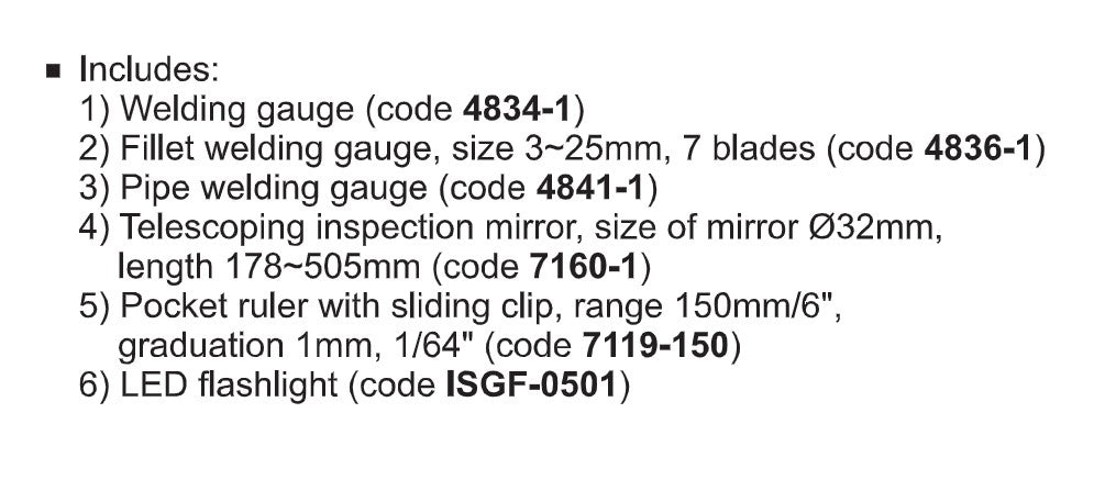 Insize welding inspection tool set