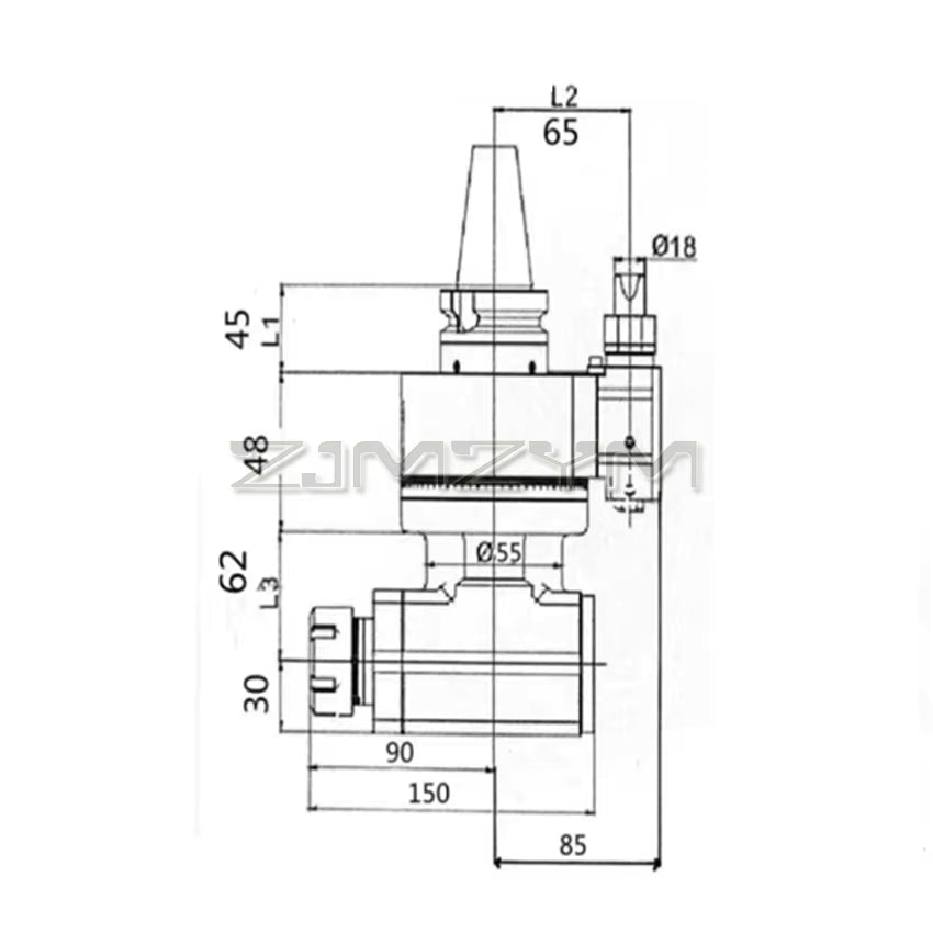 BT40 Angle Head 90 degree Machine Accessory