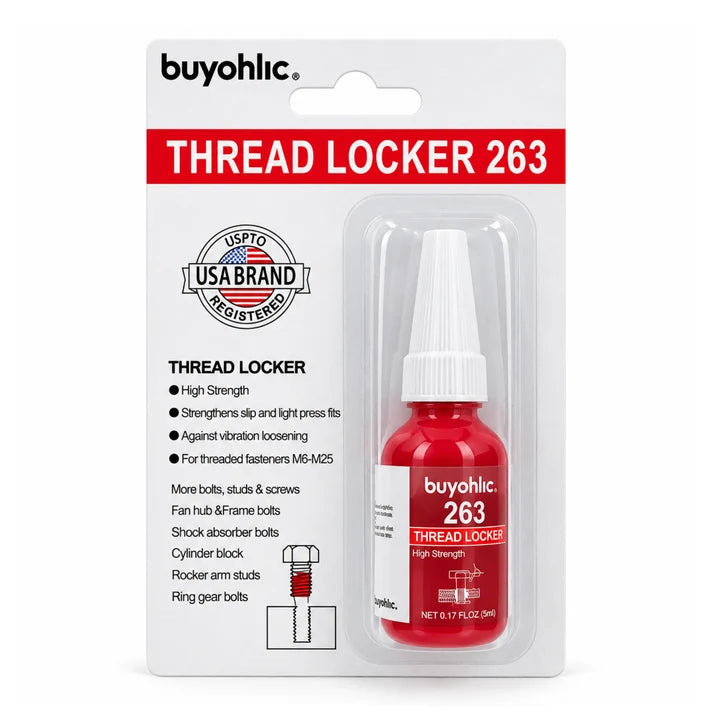 Thread Locker Red Medium Strength General Purposes Removable Thread Lock Glue for Nuts, Bolts, & Fasteners, Screw Glue to Prevent Loosening & Corrosion