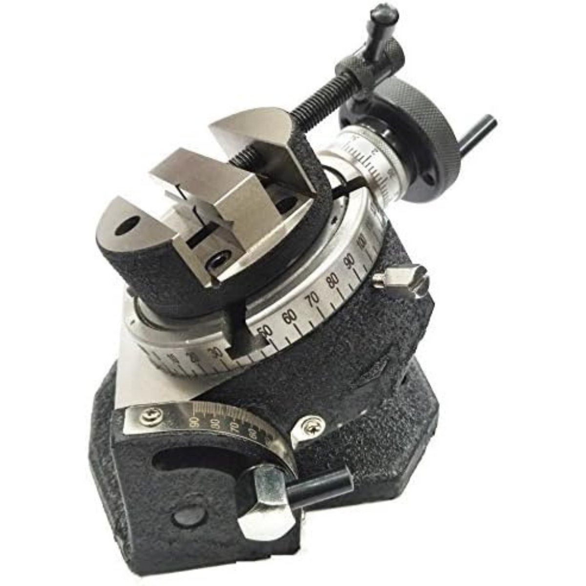 HV 4" (100 mm) Tilting Milling Indexing Horizontal Vertical Rotary Table with Round Vice- Metal Working