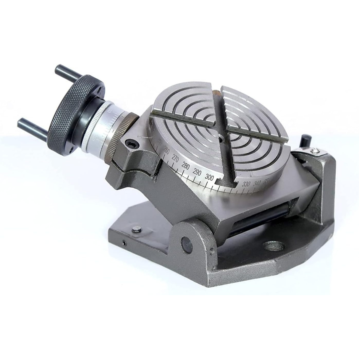 HV 4" (100 mm) Tilting Milling Indexing Horizontal Vertical Rotary Table with Round Vice- Metal Working