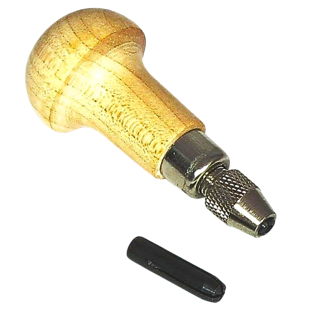 Wood handle pin vise tool