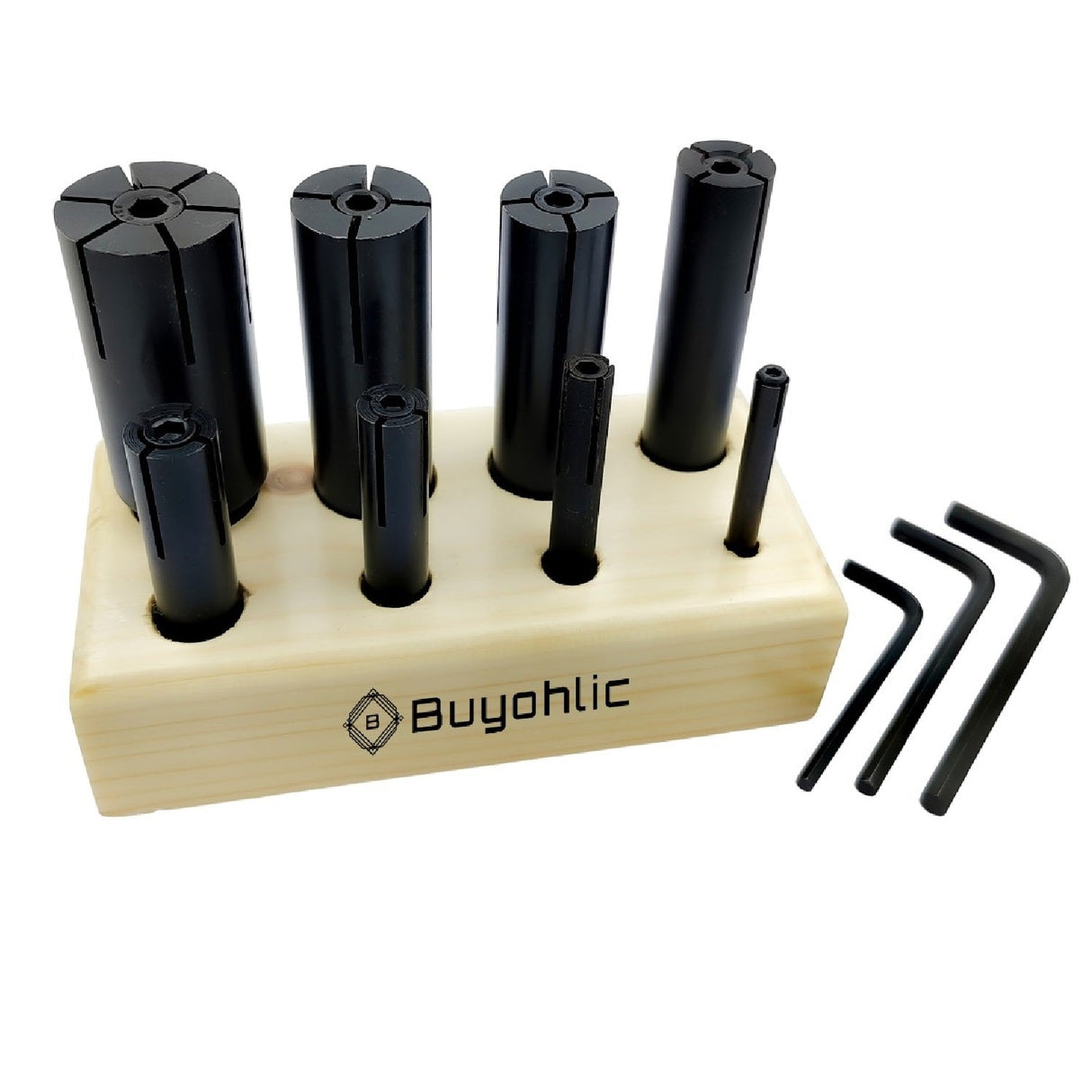 Set of collets and wrenches