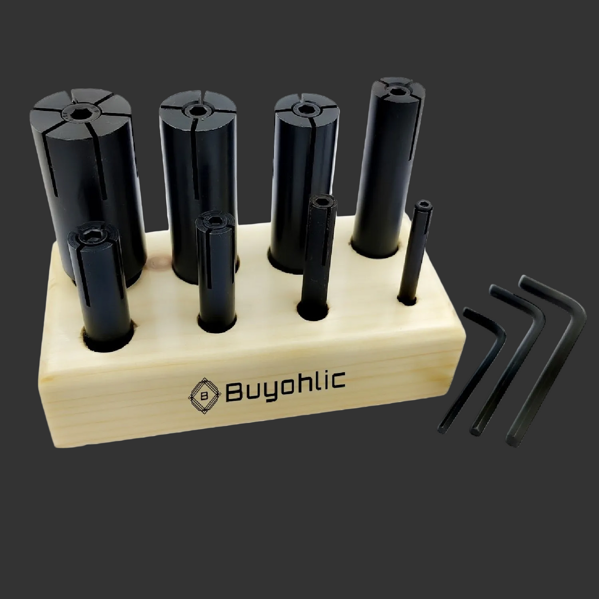 Set of collets and wrenches