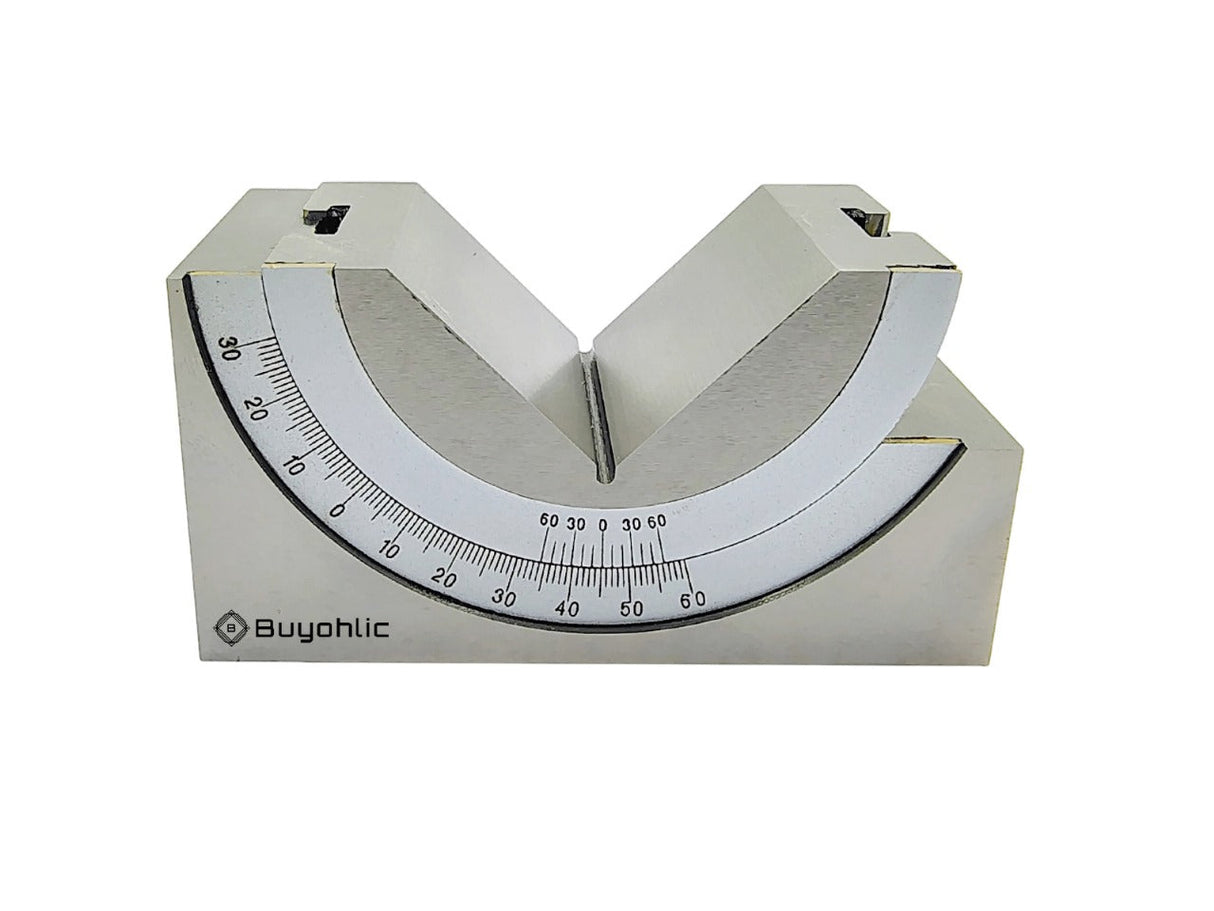 Buyohlic's Adjustable Angle Block - 95 x 45 x 48 MM Multifunctional V Block Milling 0-60° for Milling Machine Planer
