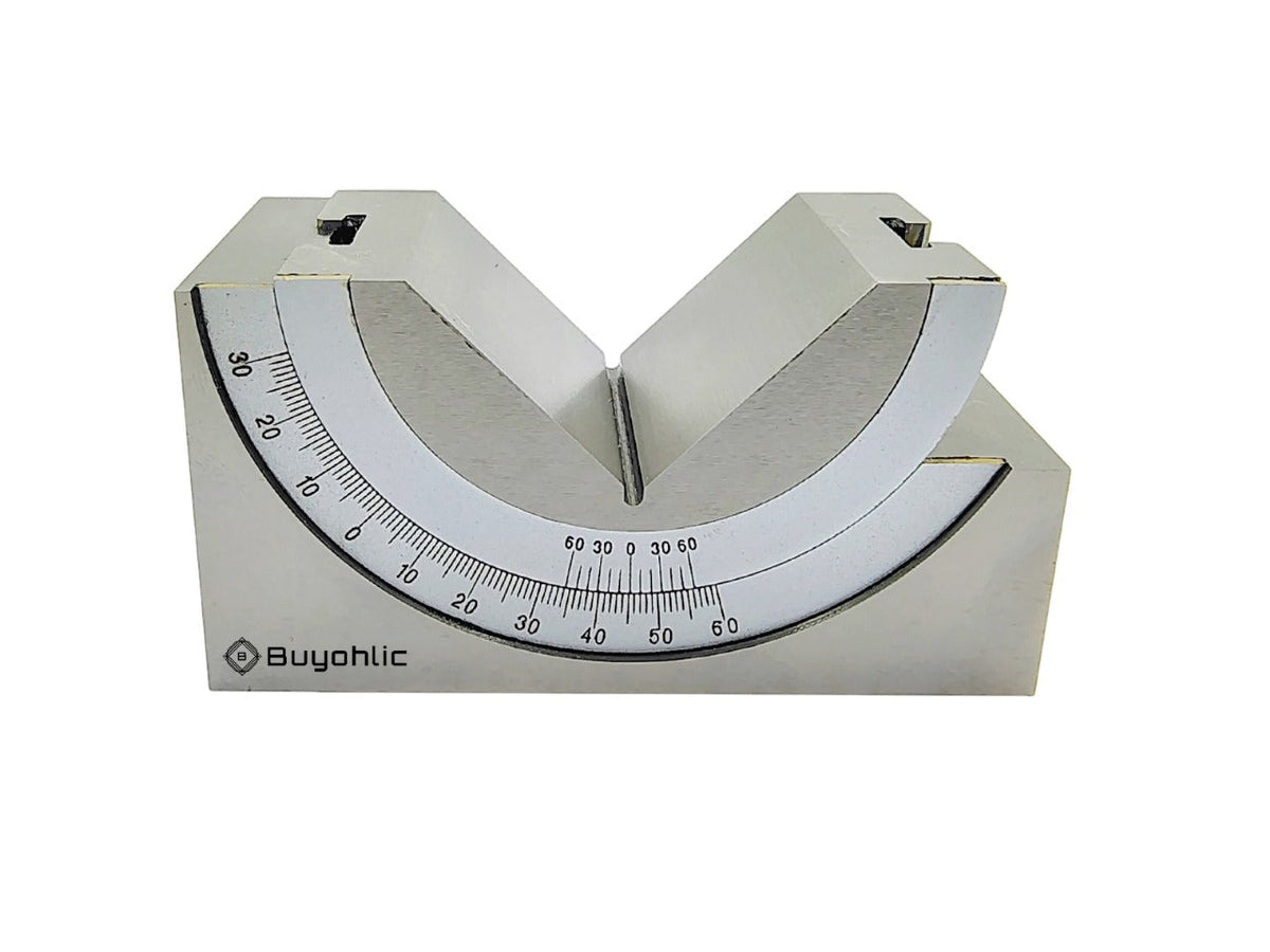 Buyohlic's Adjustable Angle Block - 95 x 45 x 48 MM Multifunctional V Block Milling 0-60° for Milling Machine Planer