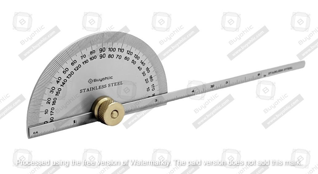 Buyohlic Stainless Steel Protractor 0-180 degrees Machine Tools
