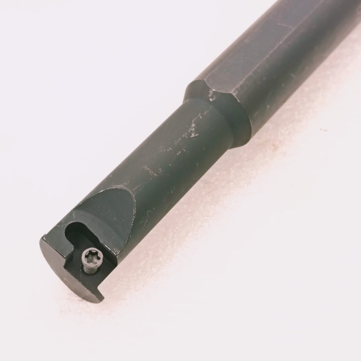 Close-up of a black metal tool bit