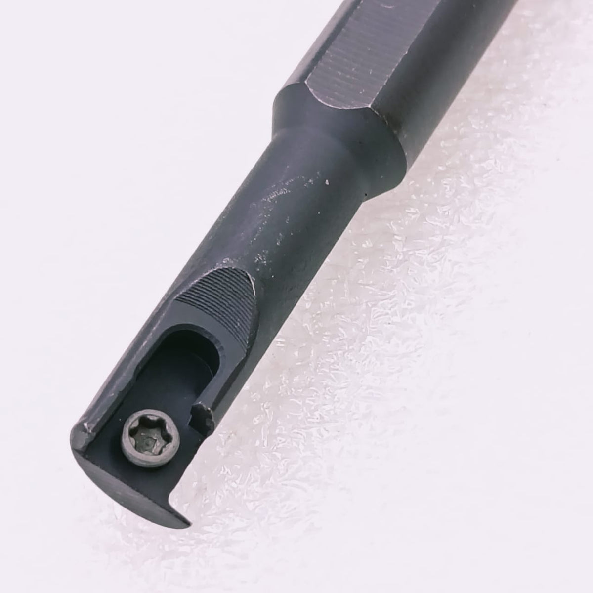 Close-up of a black tool bit