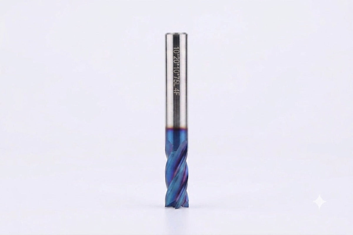 Single blue coated carbide end mill