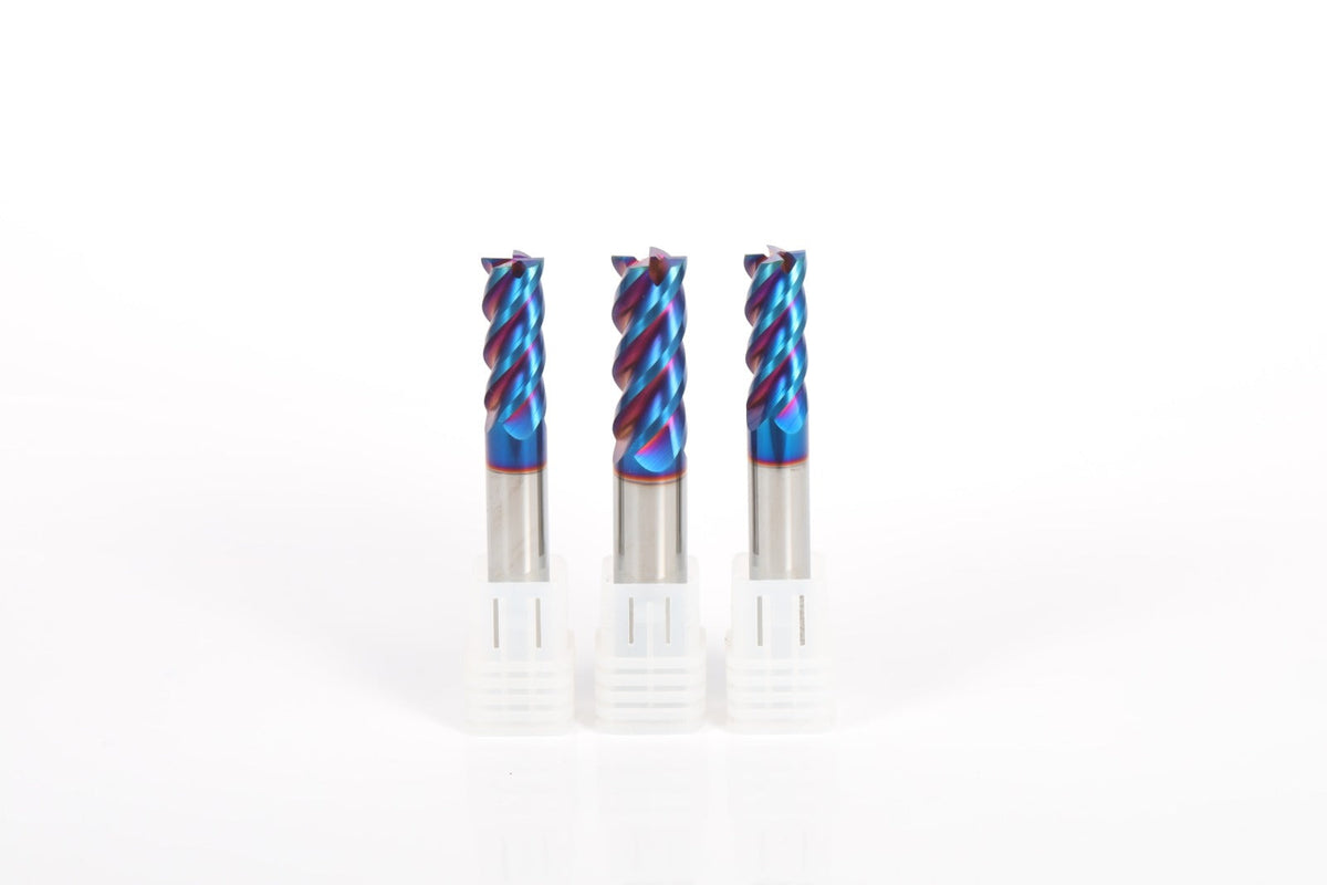 Blue coated carbide end mill bits