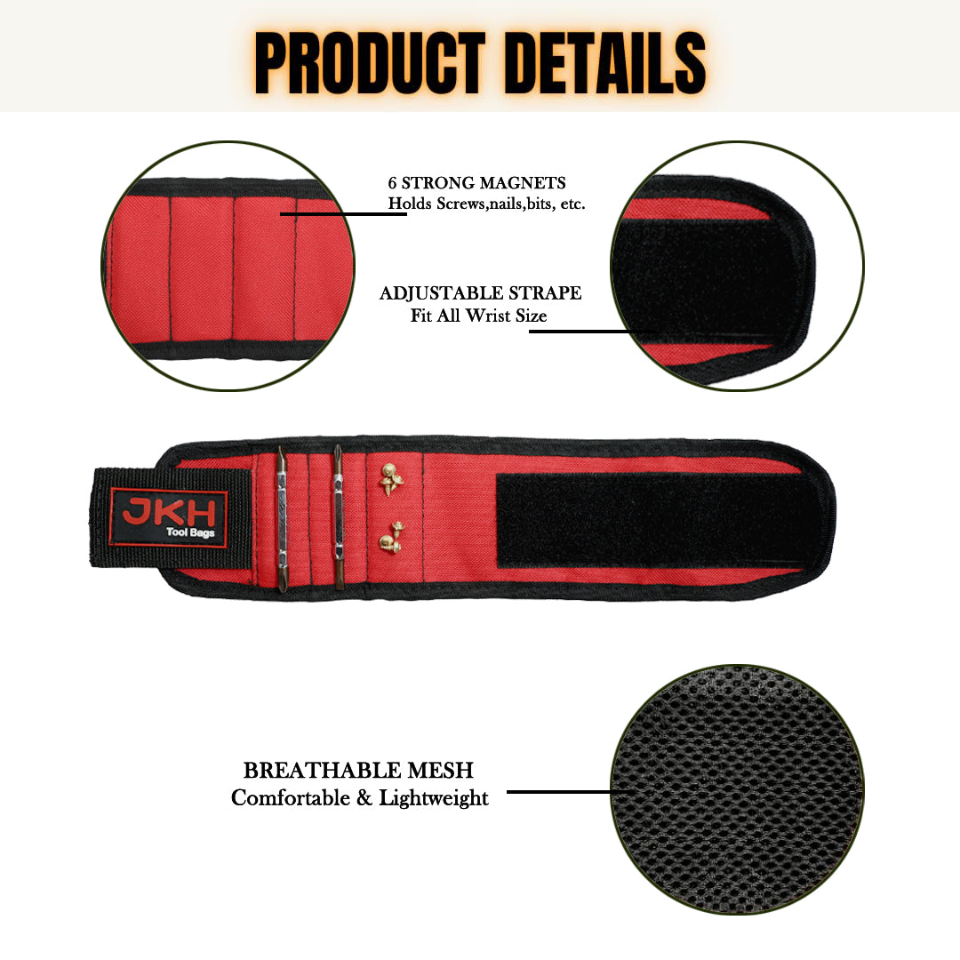 Red magnetic wristband details