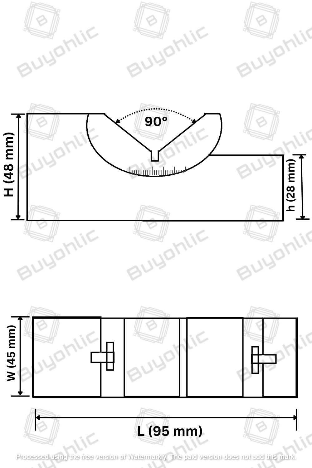Buyohlic's Adjustable Angle Block - 95 x 45 x 48 MM Multifunctional V Block Milling 0-60° for Milling Machine Planer