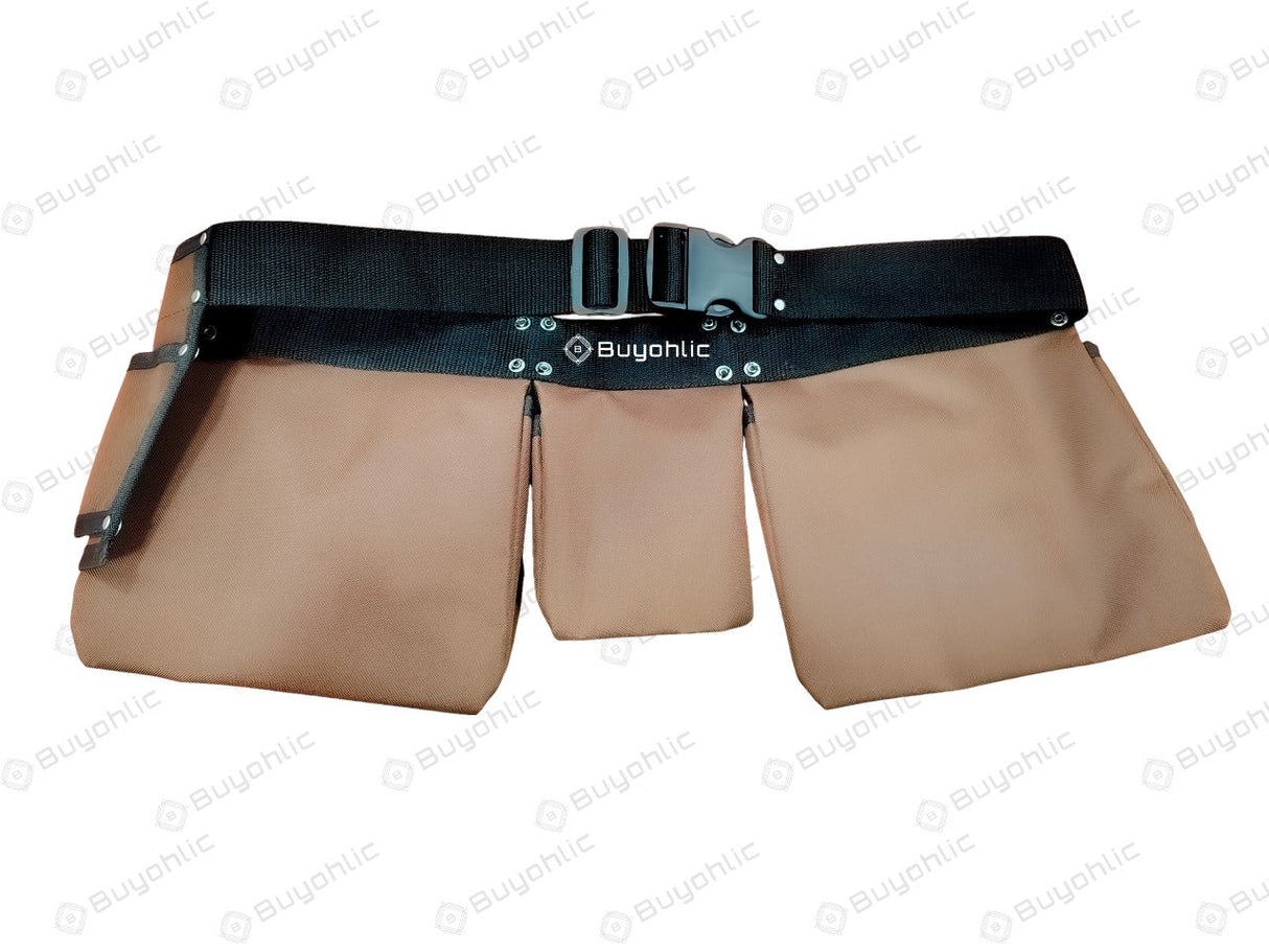 Brown canvas tool belt pouches