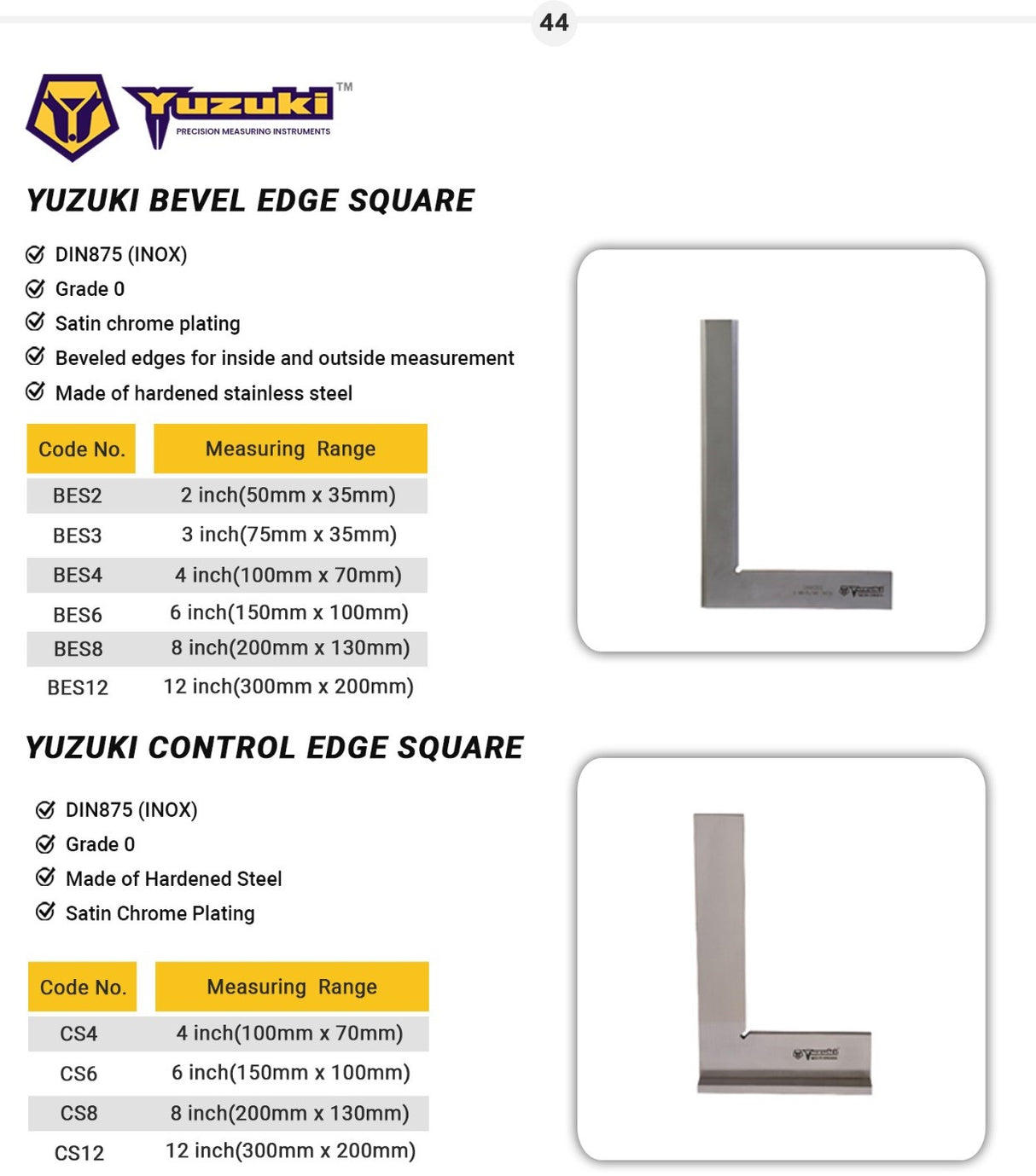 Yuzuki (Grade 0) Bevel Edge Square 8 Inch (200mm x 130mm).