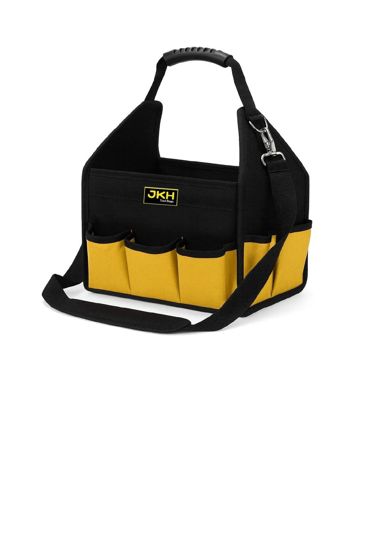 Black and yellow tool bag with 'JKH' logo
