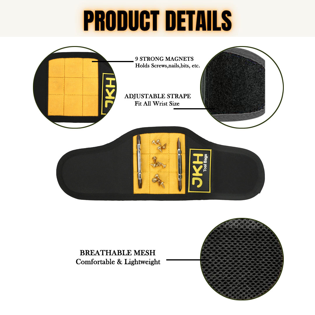 Yellow magnetic wristband details