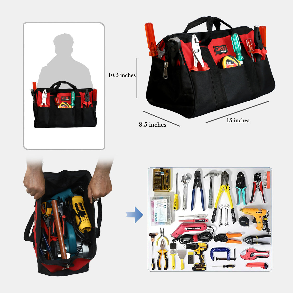 16" Tool bag without strap 10 pockets