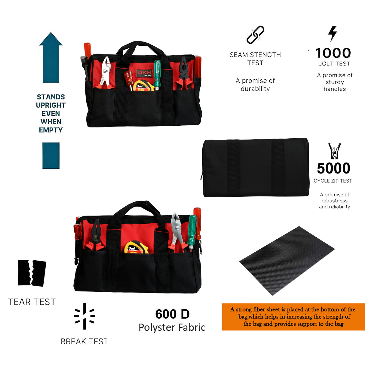 16" Tool bag without strap 10 pockets