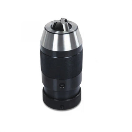 Drill bit holder with black and silver design