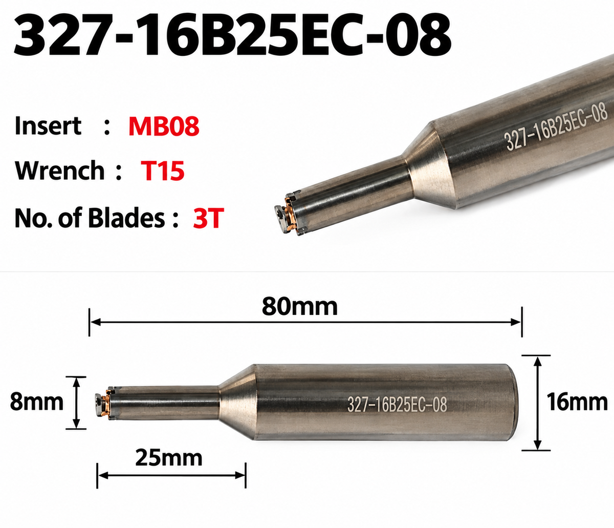 327-16B25EC-08 milling cutter holder