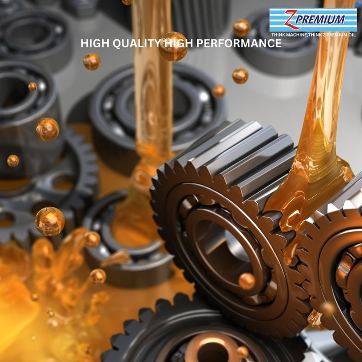 Gears with oil splashes and 'Z Premium'