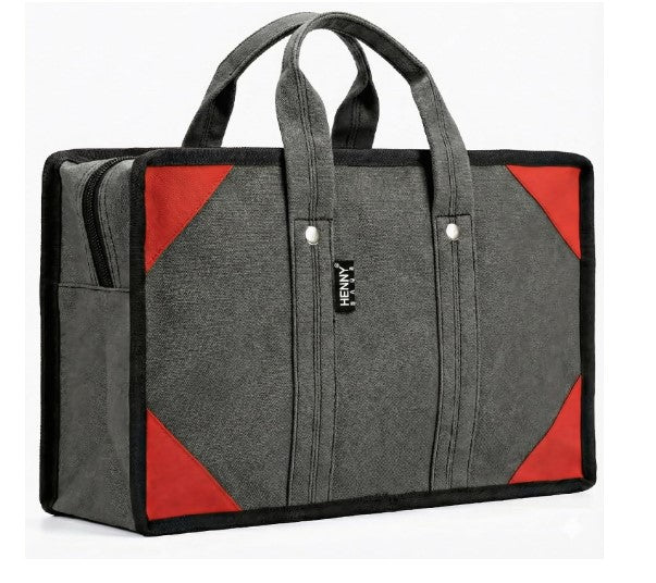 HENNY BAGS Canvas Tool Bag. Extra Heavy Duty Tool Bag for Electrician, Technician,Service Engineer,Mechanic, Plumber, Carpenter|ProMax Strong Canvas Tool Bag with 2 Inside Zipper Pockets