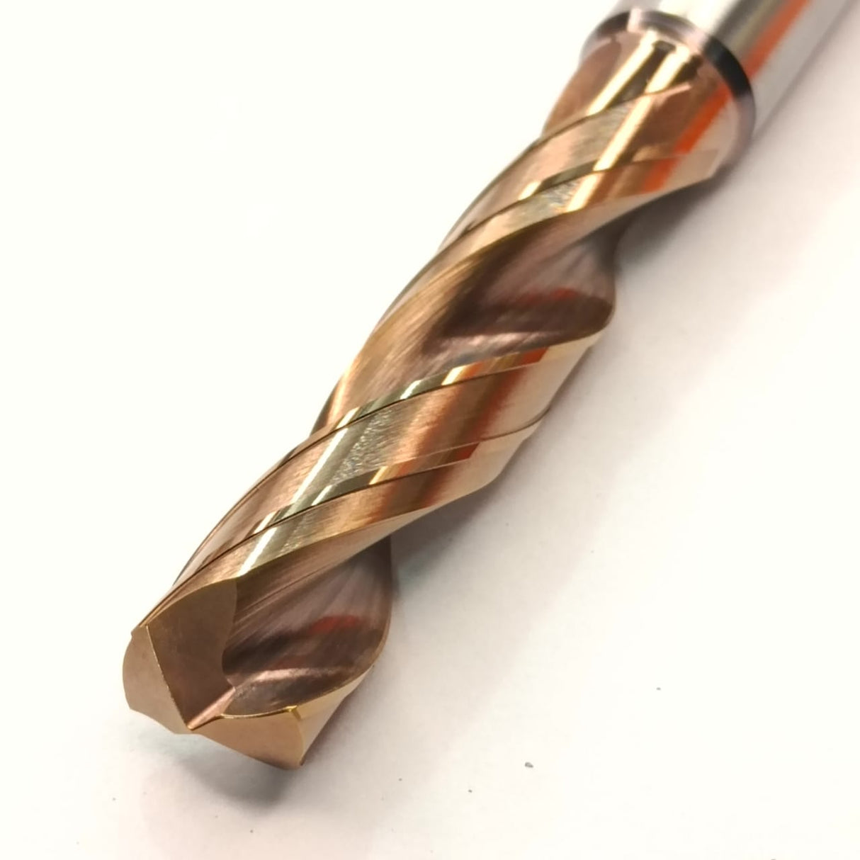 Close-up of a copper drill bit