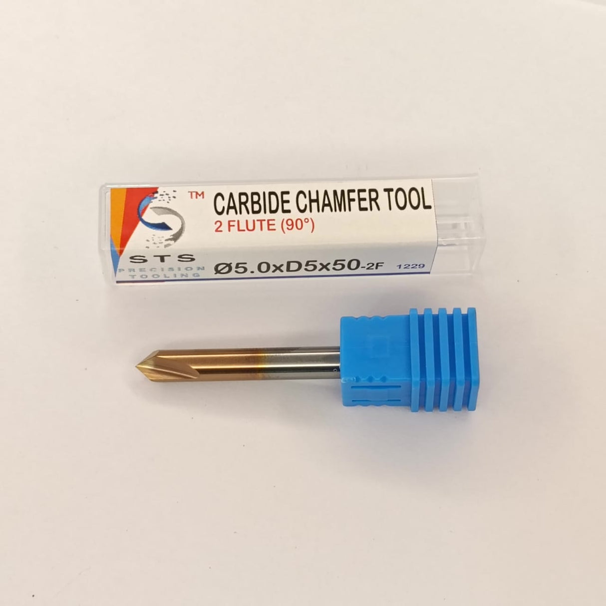 Carbide chamfer tool with blue handle
