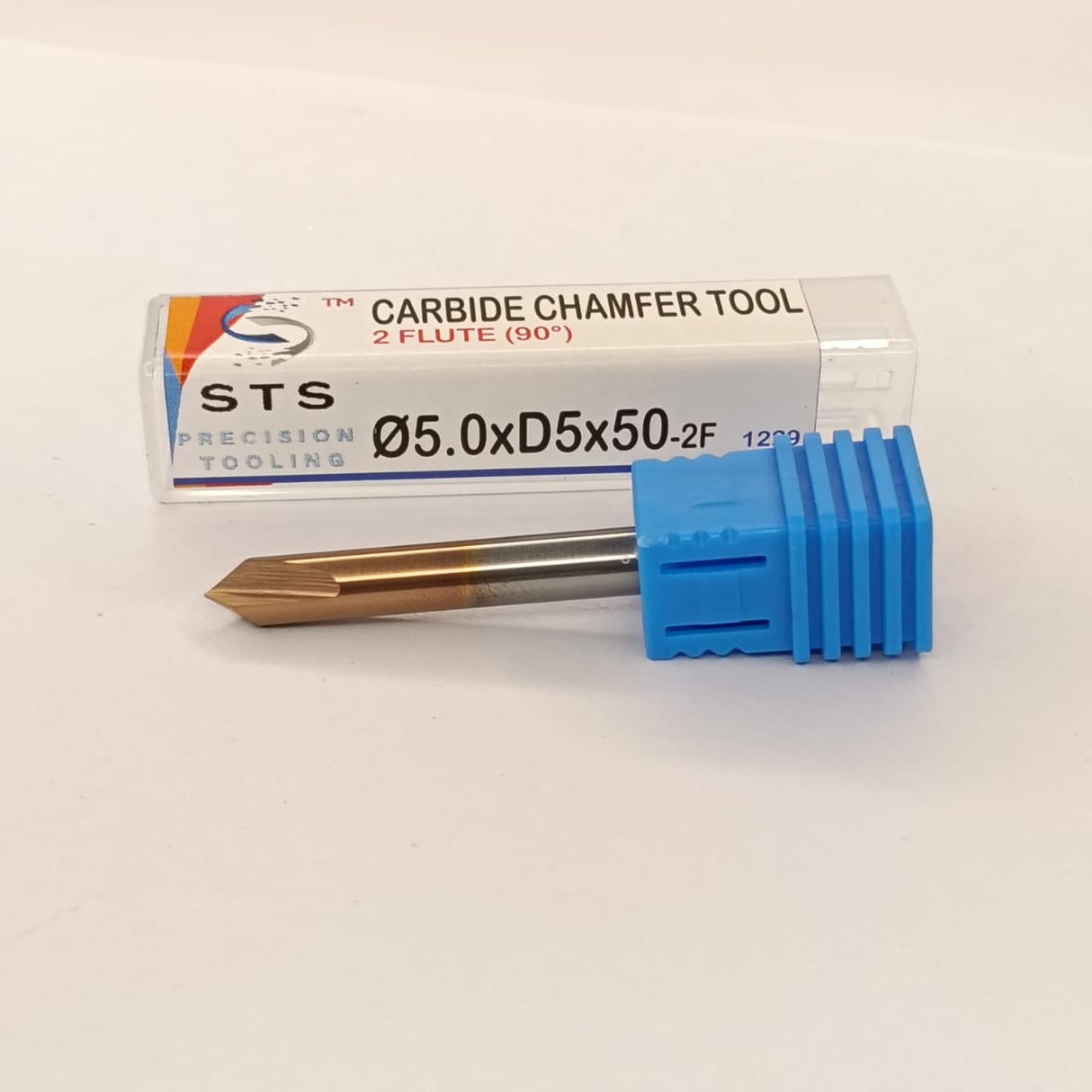 Carbide chamfer tool with blue handle