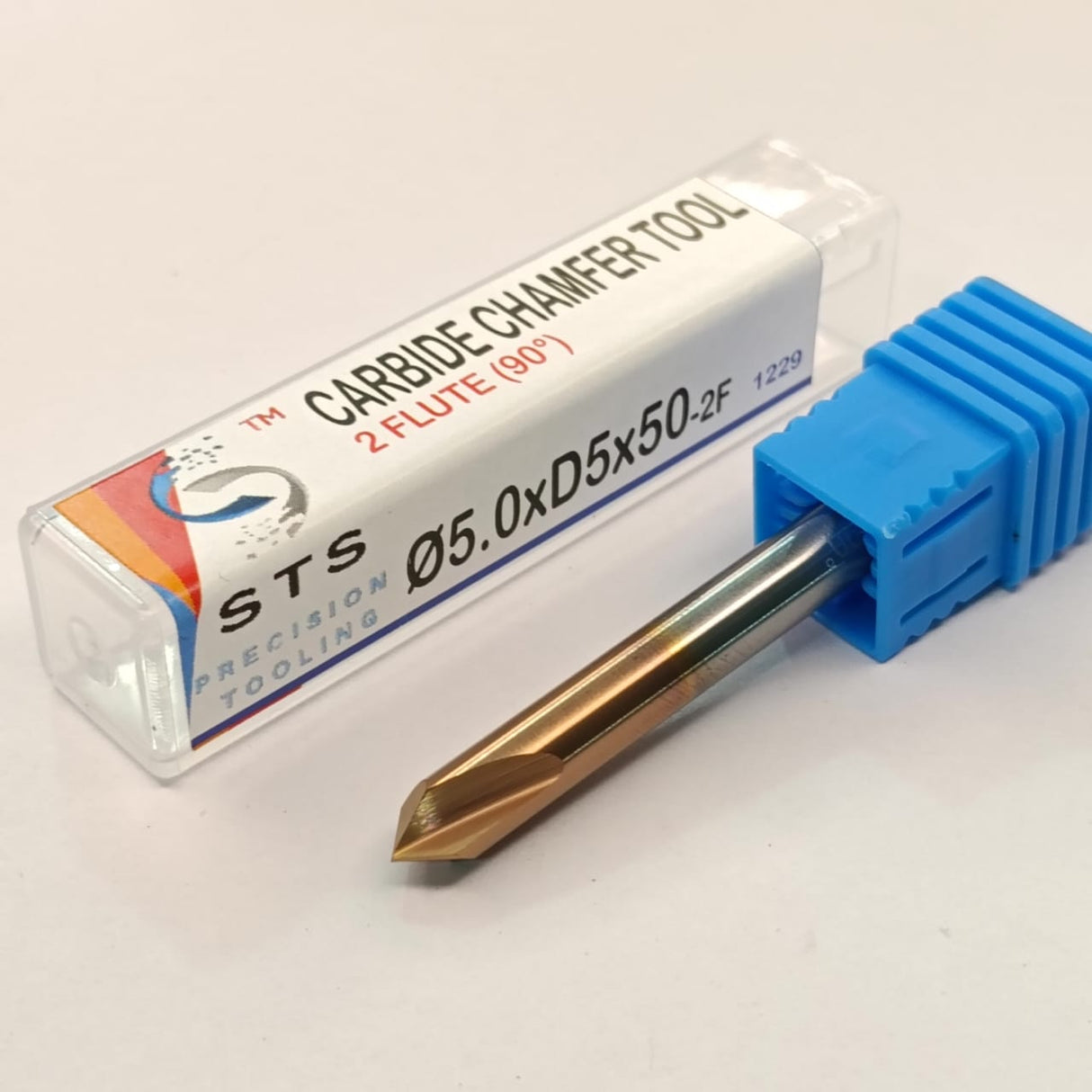 Carbide chamfer tool with blue handler