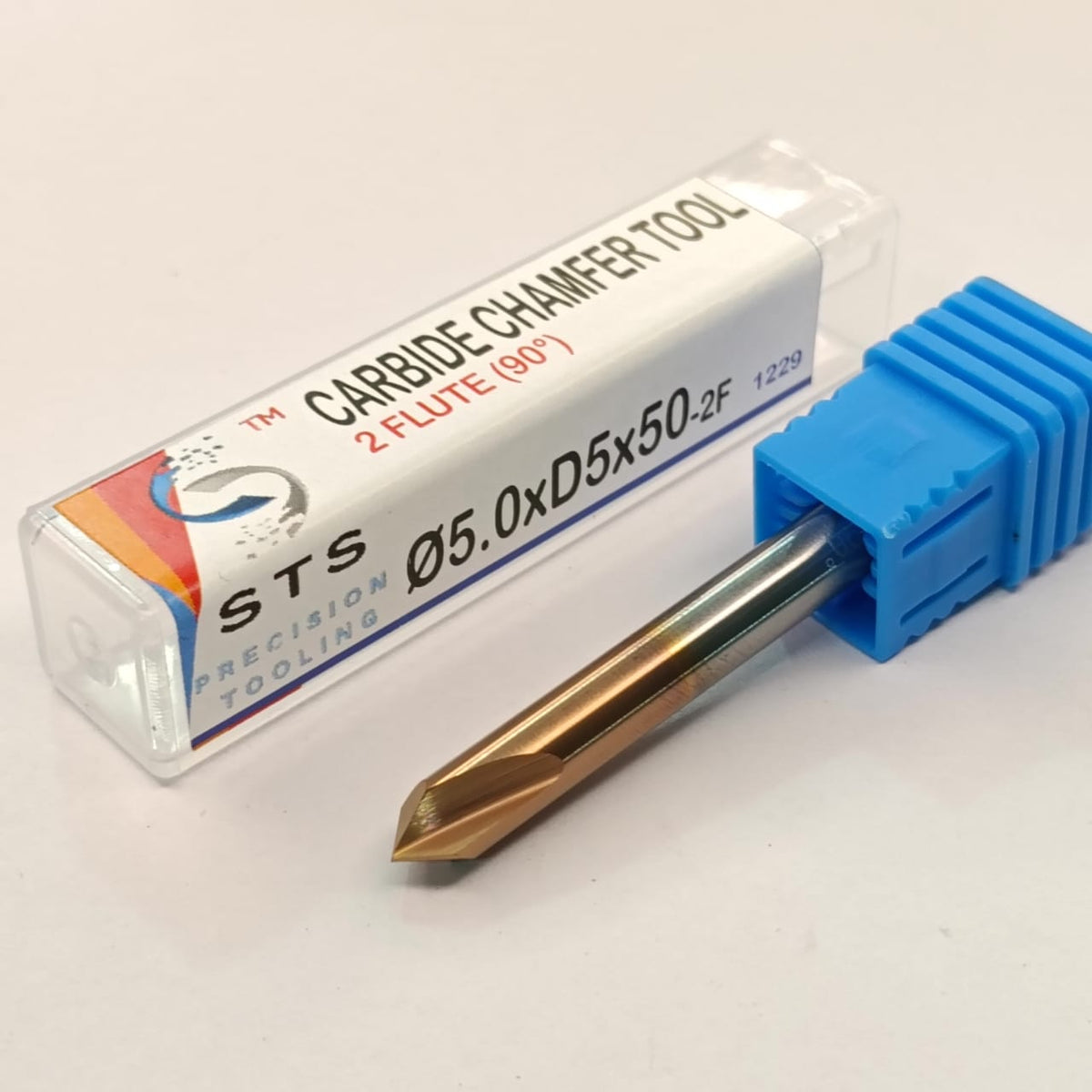 Carbide chamfer tool with blue handler