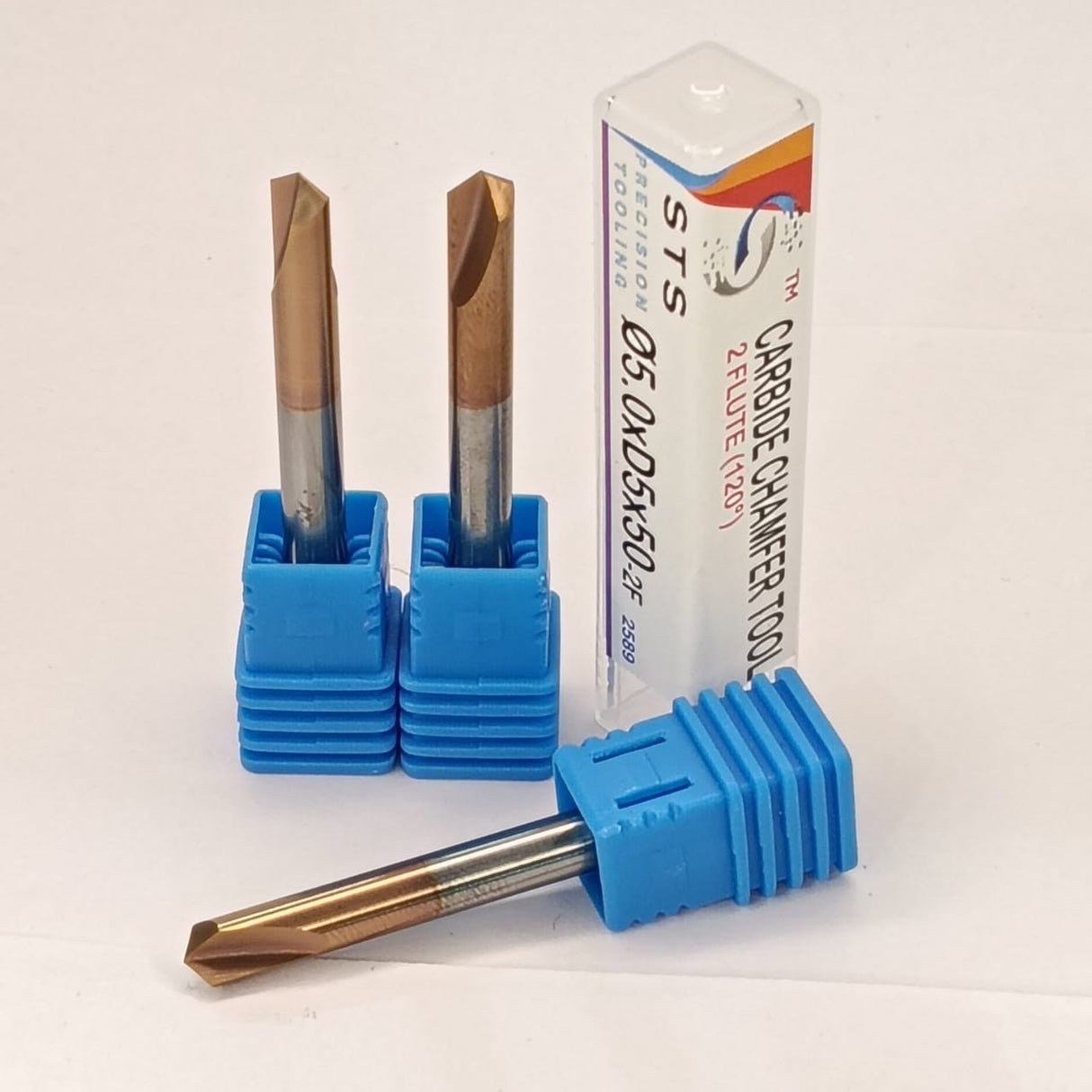 Cylindrical milling tools with blue holders
