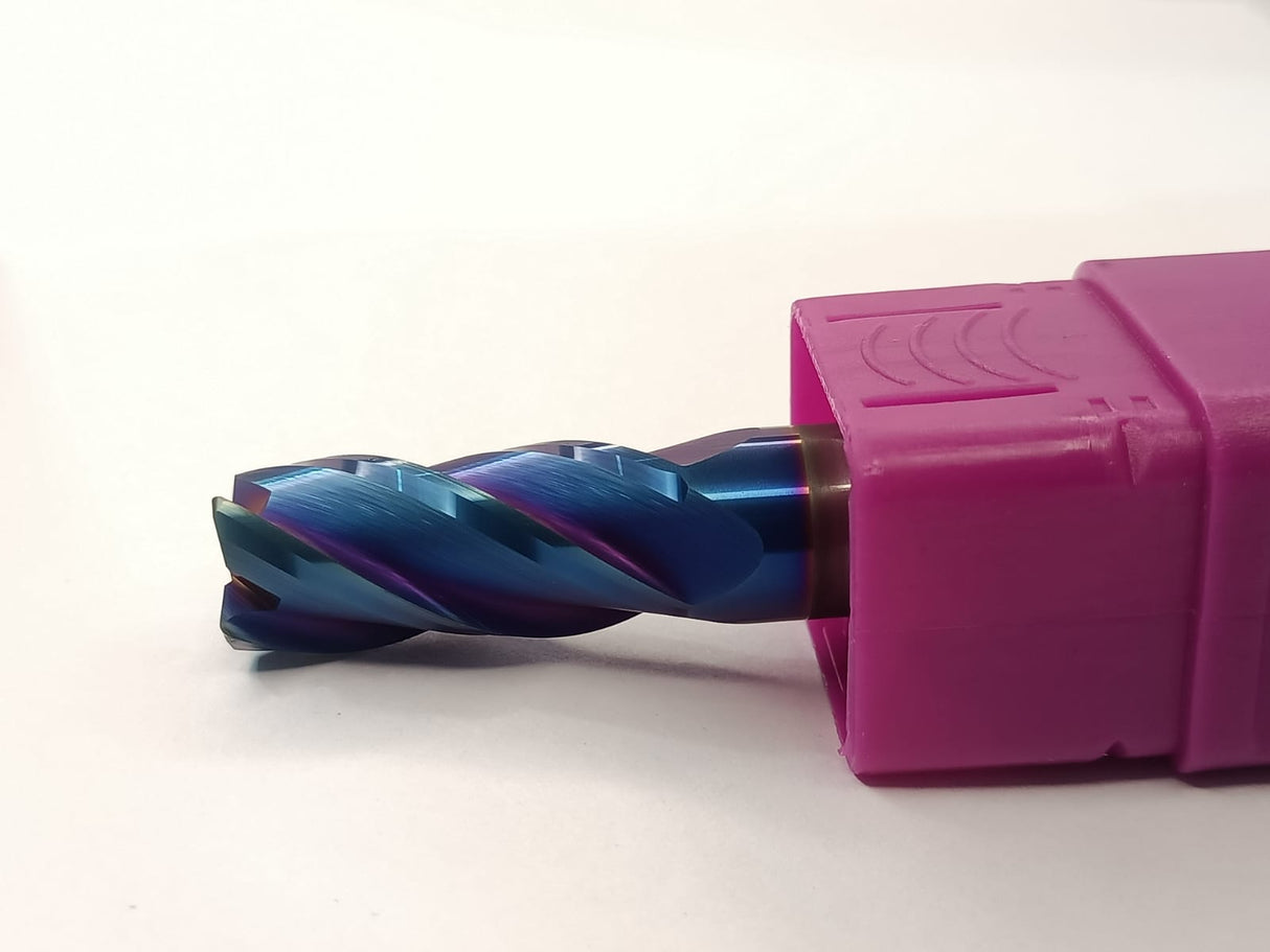 Metal drill bit with purple handle