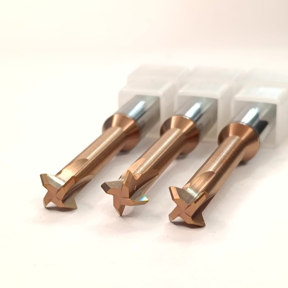 Set of three metal drill bits