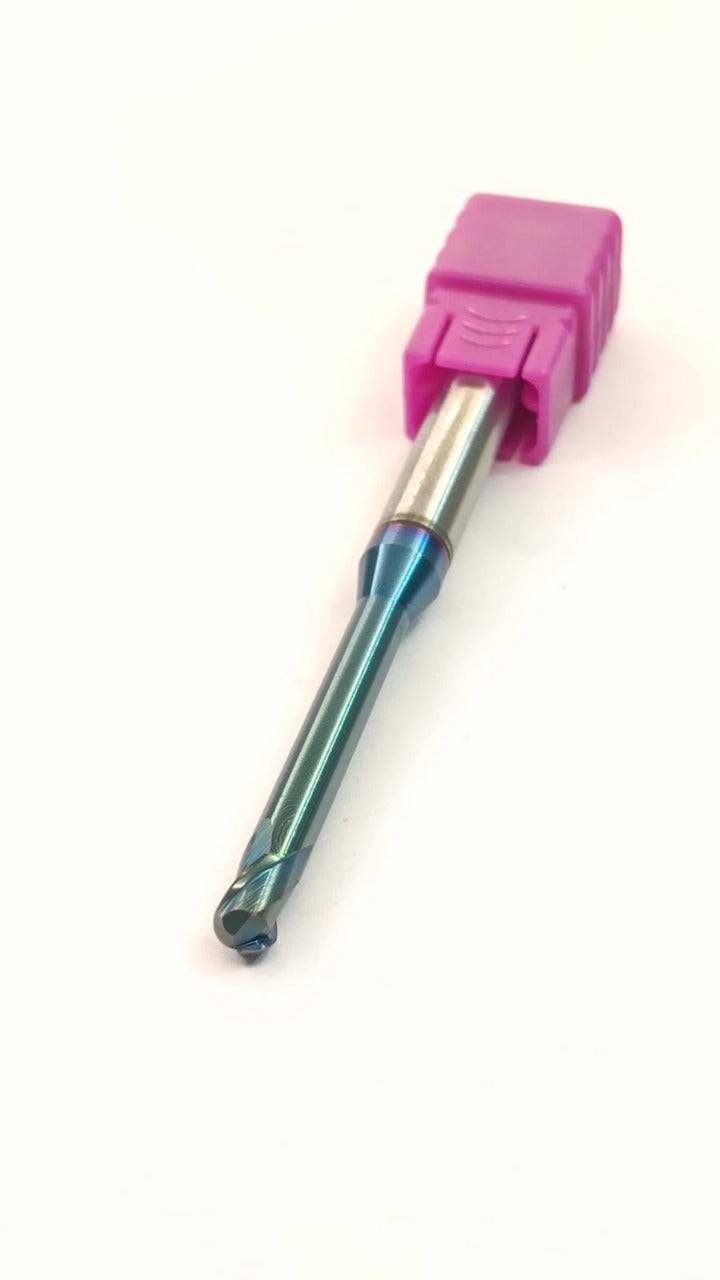 Metal drill bit with a pink handle