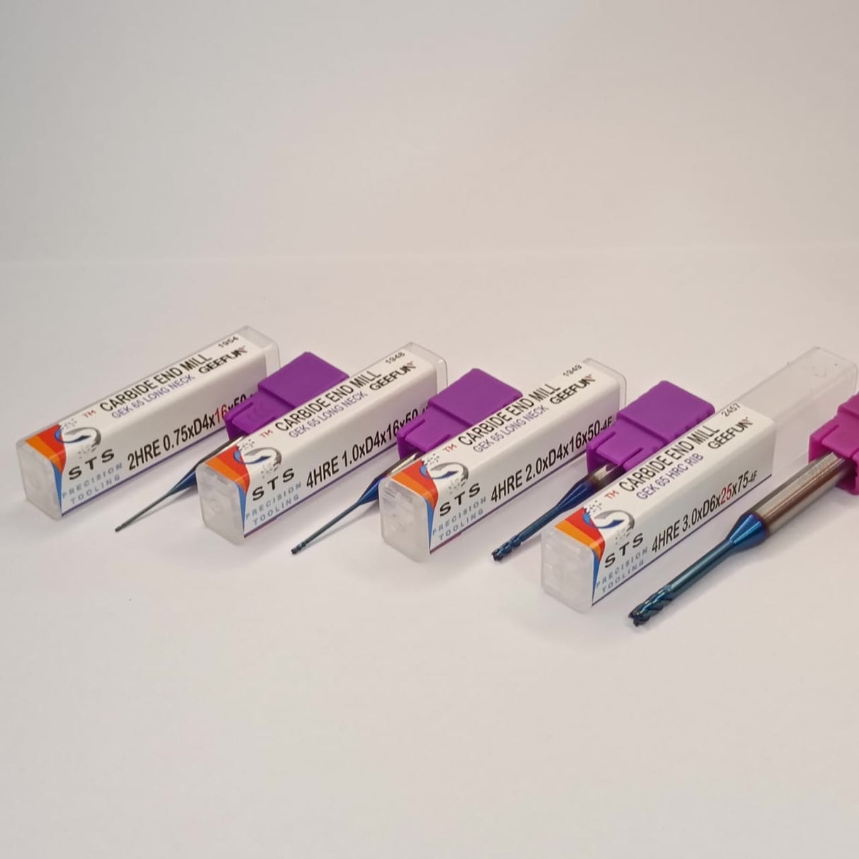 CARBIDE END MILL LONG NECK -65 HRC (RIB SERIES)