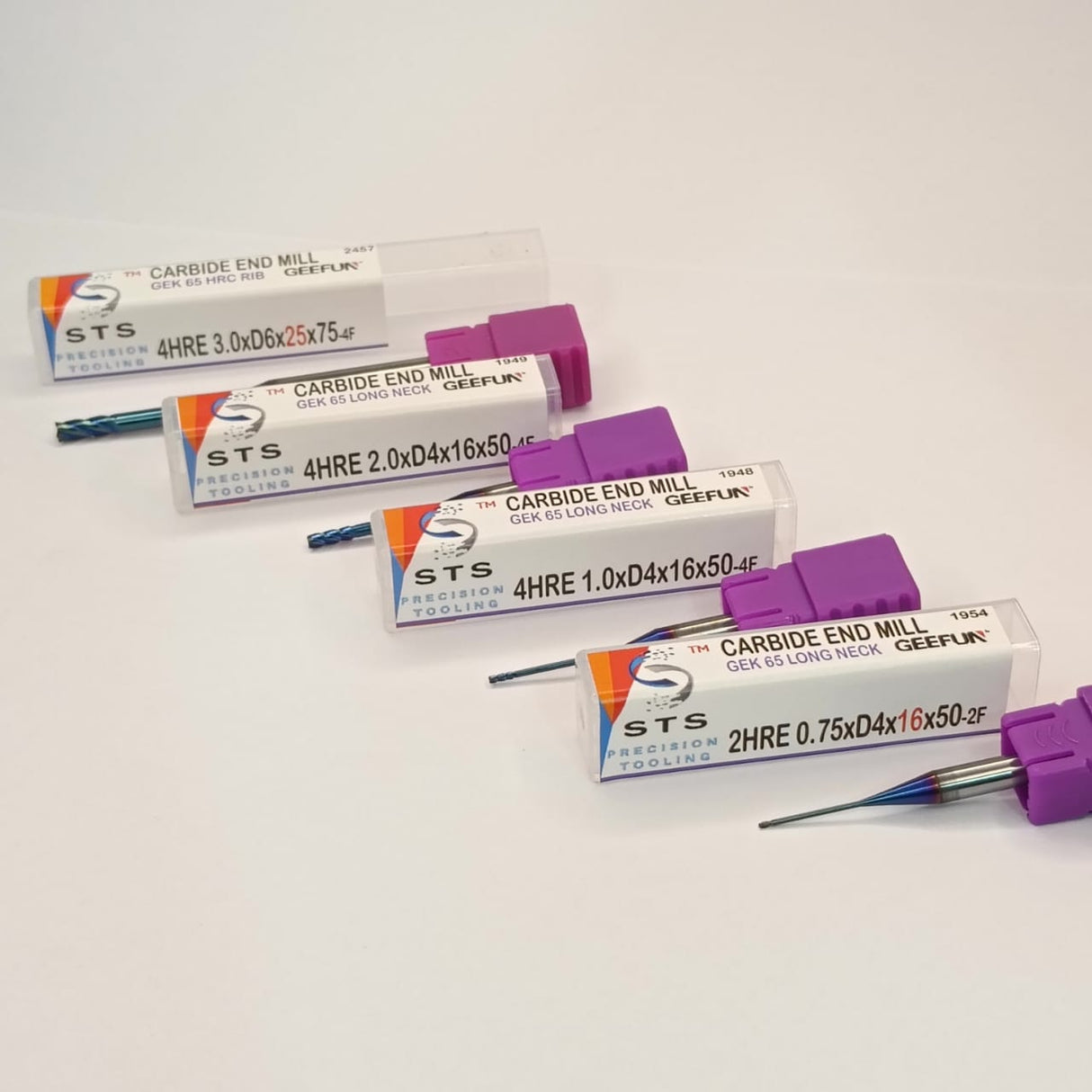 CARBIDE END MILL LONG NECK -65 HRC (RIB SERIES)