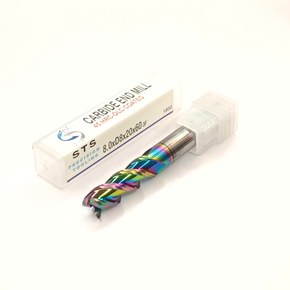 Carbide end mill with rainbow coating