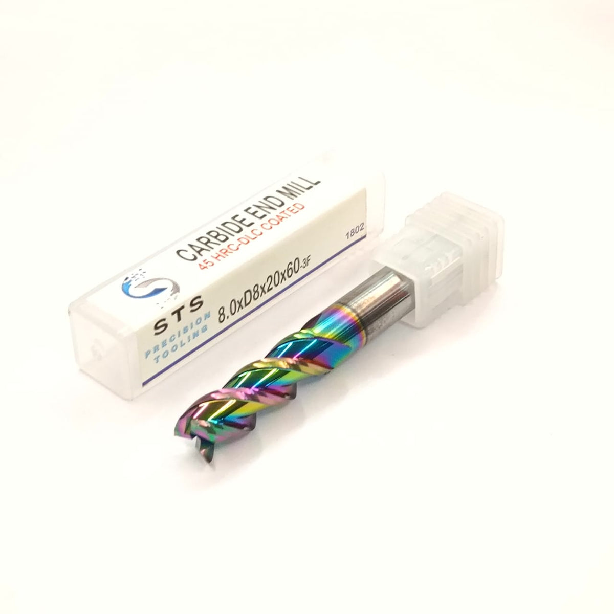 Carbide end mill with rainbow coating