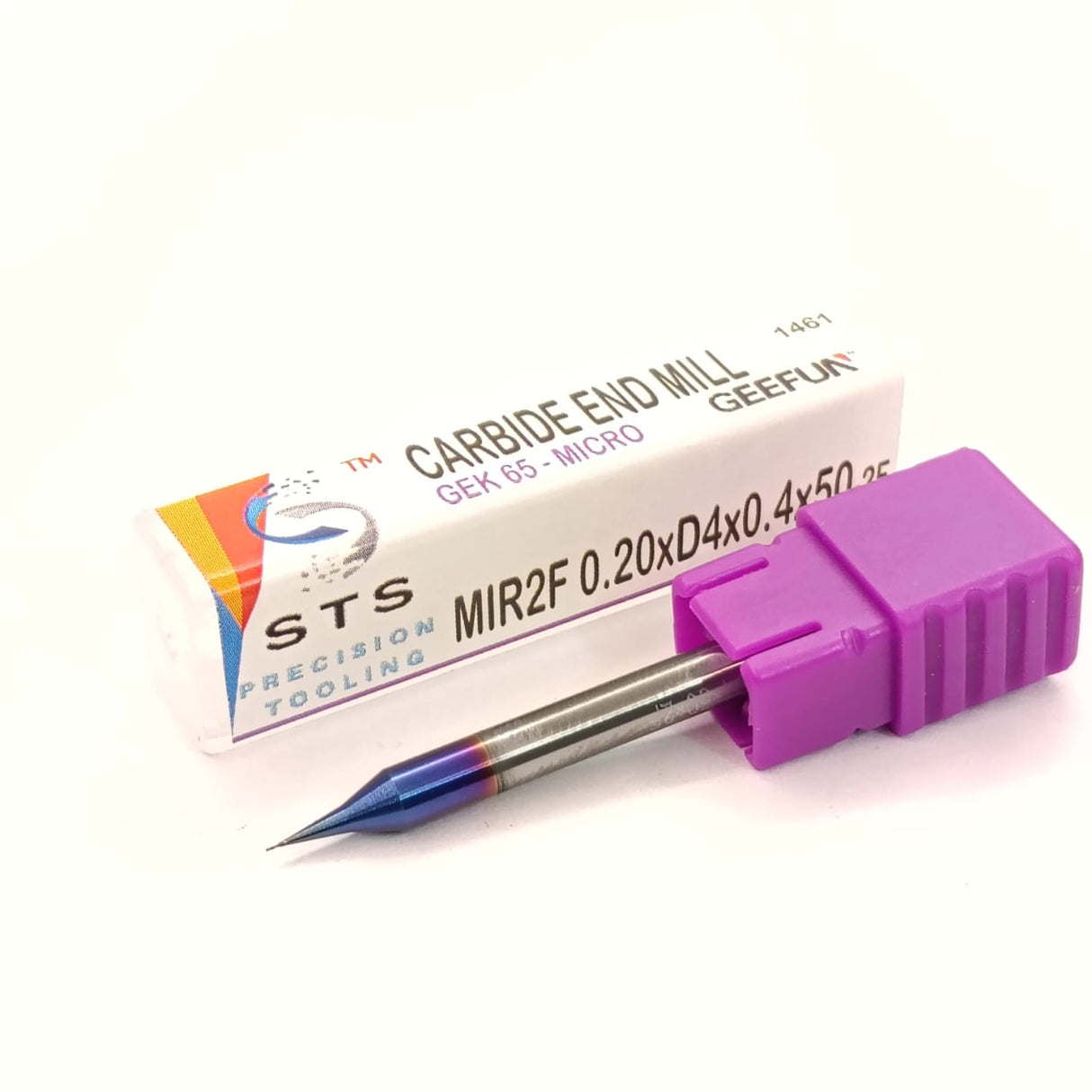 Carbide end mill with purple handle