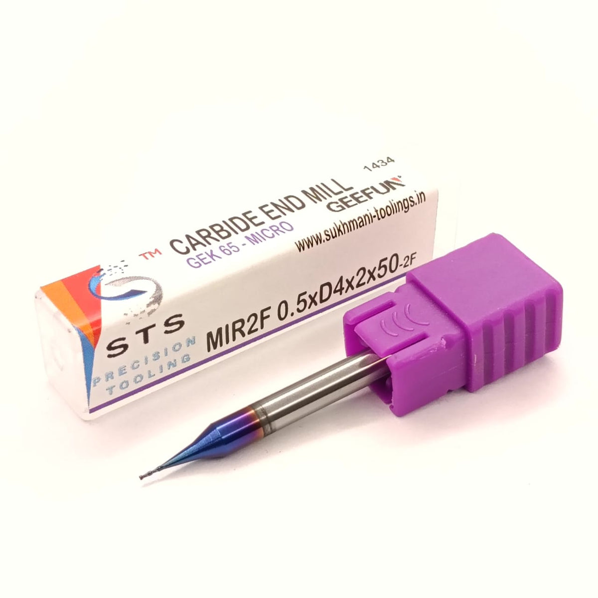 Carbide end mill with purple handle
