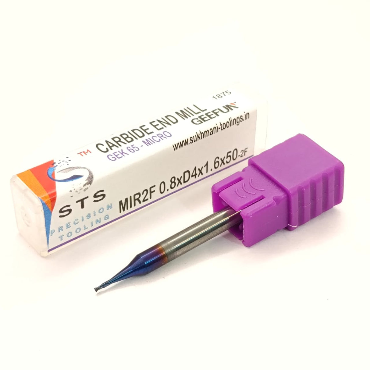 Carbide end mill with purple handle