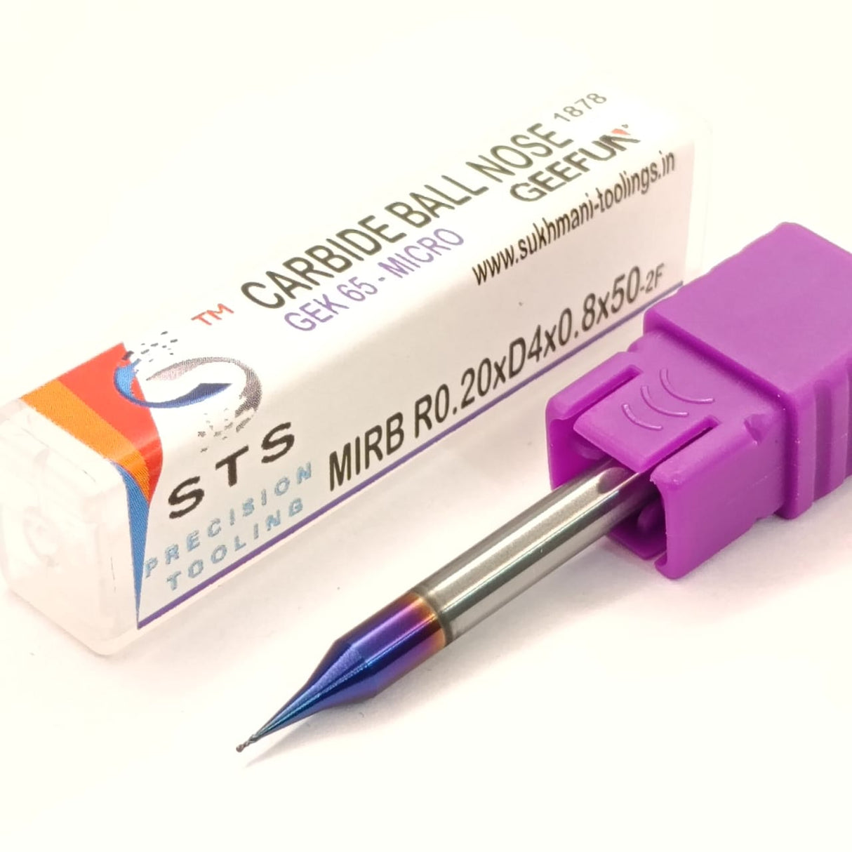 Carbide ball-nose tool with purple handle