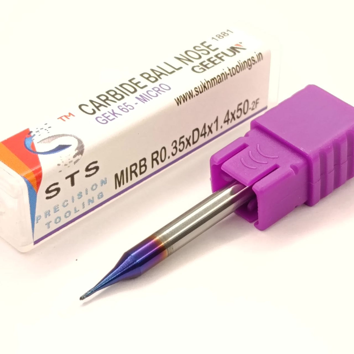 Carbide ball nose tool with purple handle