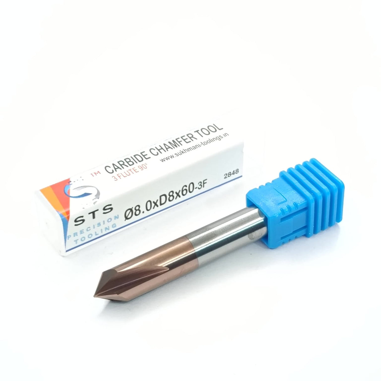 Carbide chamfer tool with blue handle